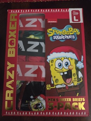 Crazy Boxer SpongeBob SquarePants Boxer Briefs 3-Pack Size L Multicolor