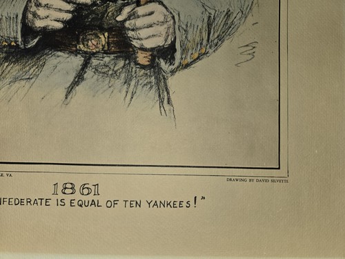 1961 STAMPA PAOLO B VICTORIUS 1861 SOLDATO CONFEDERATO 10 YANKEES DAVID SILVETTE - Foto 6 di 7