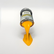 Vintage DuPont ChromaBase Spilled Paint Can Counter Display Bank Yellow Paint