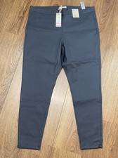 Ladies M&S Pull On Jeggings Coated PU in Moondust Size 20 R BNWT