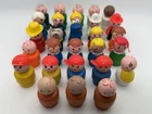 Huge Lot 28 Vintage Fisher-Price Little People Wood & Plastic Figures