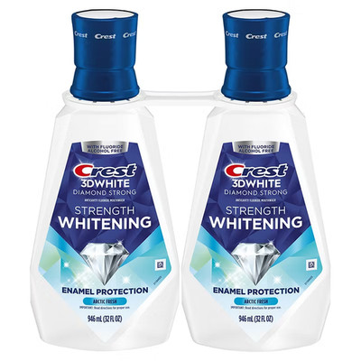 Crest 3D White  Strength Whitening Mouthwash Wintermint  946 mL 2 Pack
