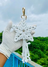 DK Handmade Stylish Macrame Star Keychains I Macrame Bag Charms with Hook