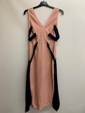 Pink Lace Dress with Navy Accents (PRETTYLITTLETHING) Free UK shipping