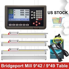 3 Axis DRO Bridgeport Milling Machine 9X42 Table ,9X49 Table Linear Scale Glass