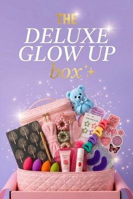 Soph & Hank Self-Care Elevated Gift Basket for Girls with Cosmetics & Plush Bear