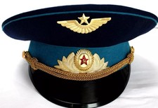 CAPPELLO PARATA UFFICIALE AERONAUTICA SOVIETICA 1980 🇷🇺 Russia russa autentico vintage