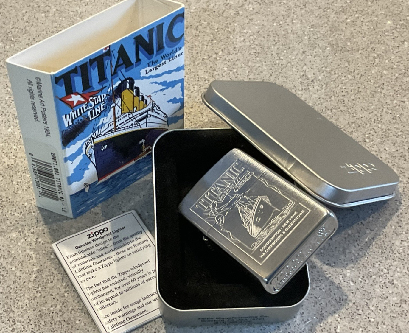 Genuine Brand New 2000 ZIPPO Lighter Absolutely Beautiful TITANIC Ltd Edition