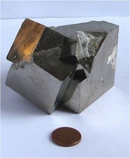 Deko Mineral Stufe Pyrit Katzengold XL Navajun Spanien Spain - grosse Würfel !