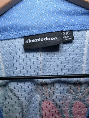 SpongeBob Schwammkopf Größe 2XL Jersey Nickelodeon blau mit Grafik vorne Knopf - Bild 5 von 7