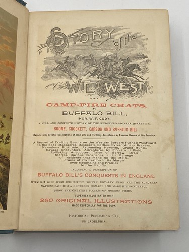 Story of the Wild West & Campfire Chats by Buffalo Bill Hardcover 1888 ROUGH - Picture 11 of 17