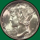 1942 Mercury Dime Brilliant Uncirculated BU Coin #39665