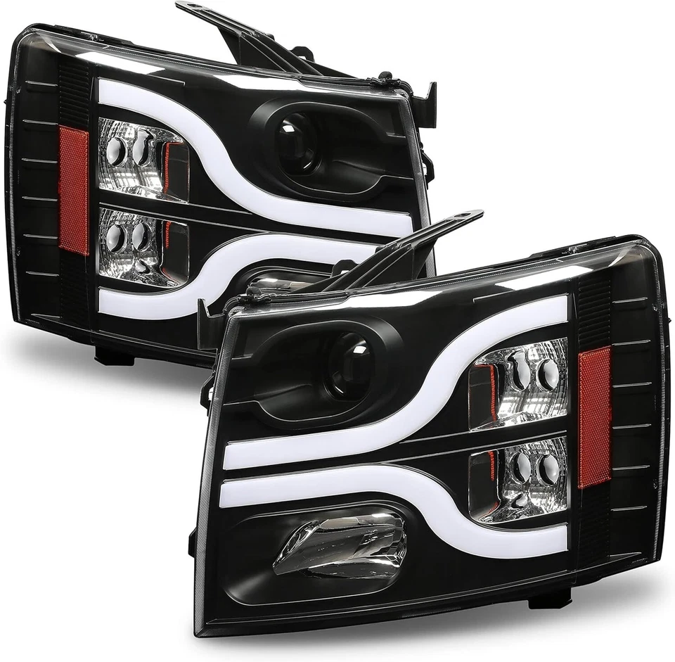 Faróis projetores de halogênio Chevy Silverado 15000/2500HD/3500HD para 2007-2014 - Imagem 2 de 4