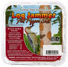 Hot Pepper Suet Log Jammer for Wild Birds, 9.4 oz - High Energy Feed