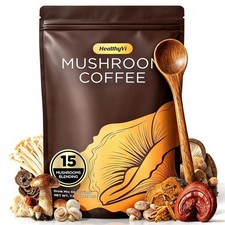 Mushroom Coffee Medium Roast Instant Coffee Boost Focus Immune Energy 40 Serving