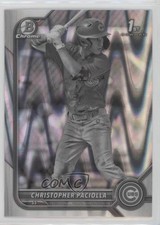 2022 Bowman Draft Black & White RayWave Refractor Christopher Paciolla 0io