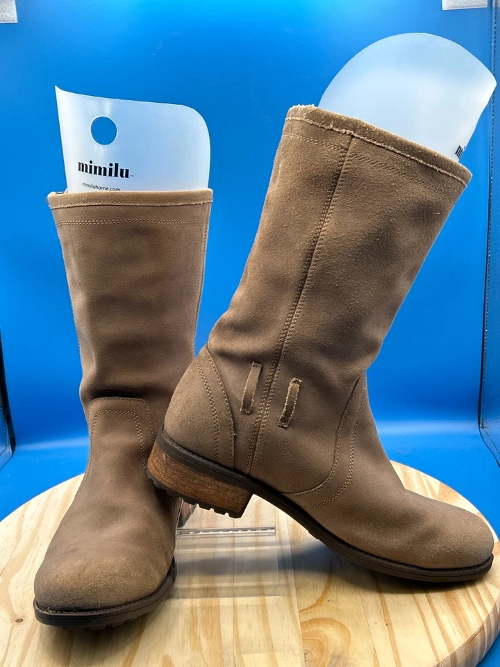 Botas de Moto UGG Silva 1005435 Para Mujer Talla 10/EU41 Marrón Gamuza Cuero Cremallera Foto 3 de 4