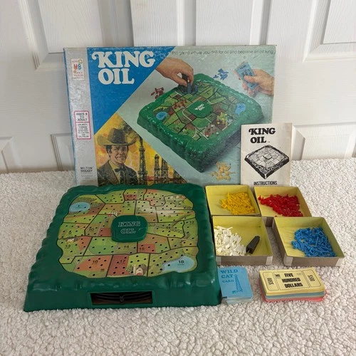 King Oil Board Game Milton Bradley with Instructions Vintage 1974 INCOMPLETE