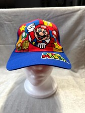 Nintendo Super Mario Bros Baseball Cap Boys One Size Blue Adjustable Snapback