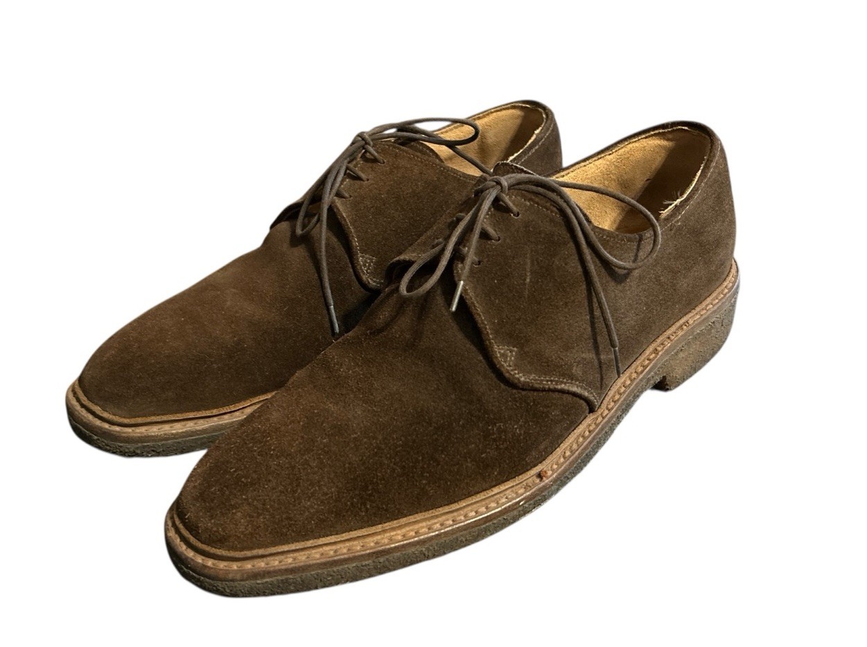 SAOLA Polo Ralph Lauren uomo 11 US marrone scamosciato scarpa stringata suola crepe fatta a mano Inghilterra