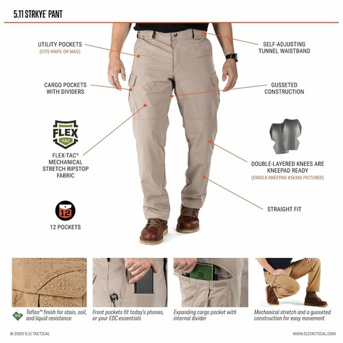 5.11 Tactical Men's Stryke Operator Uniform Pants, Flex-Tac Stretch, Style 74369 - Afbeelding 7 van 18