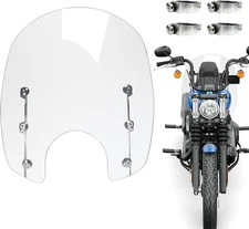 Clear Windshield & Bracket 48-58mm Clamps For Harley Street Bob FXBB Low Rider