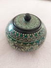 Handmade Pottery With Lid Small Green And Brown Container One Of A Kind