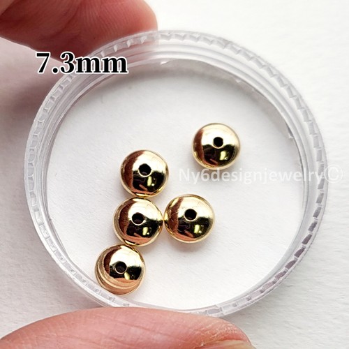 Gold Filled Saucer Beads 3.6mm 4.5mm 5.5mm 7.3mm 7.8mm DIY Jewelry 14k gold - 第 18/21 張圖片