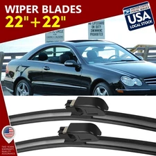 Waterproof 22''&22'' 1 Pair Rubber Windshield Wiper Blades OEM Replace QUALITY