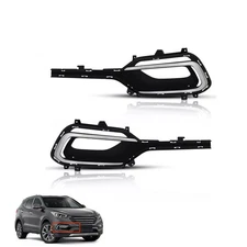 Front Foglight Bezel Trim Fog Lamp Cover For Hyundai Santa Fe Sport 2017 2018