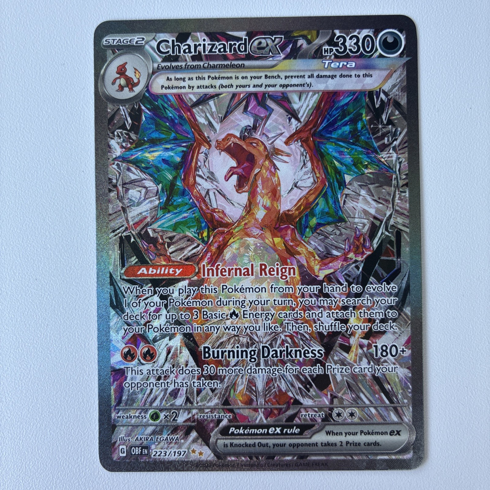 Pokémon TCG Obsidian Flames Charizard EX Card 223/197