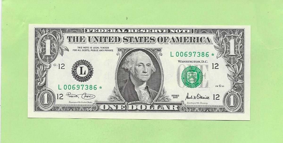 $1 2001 US Federal Reserve Small Notes for sale | eBay