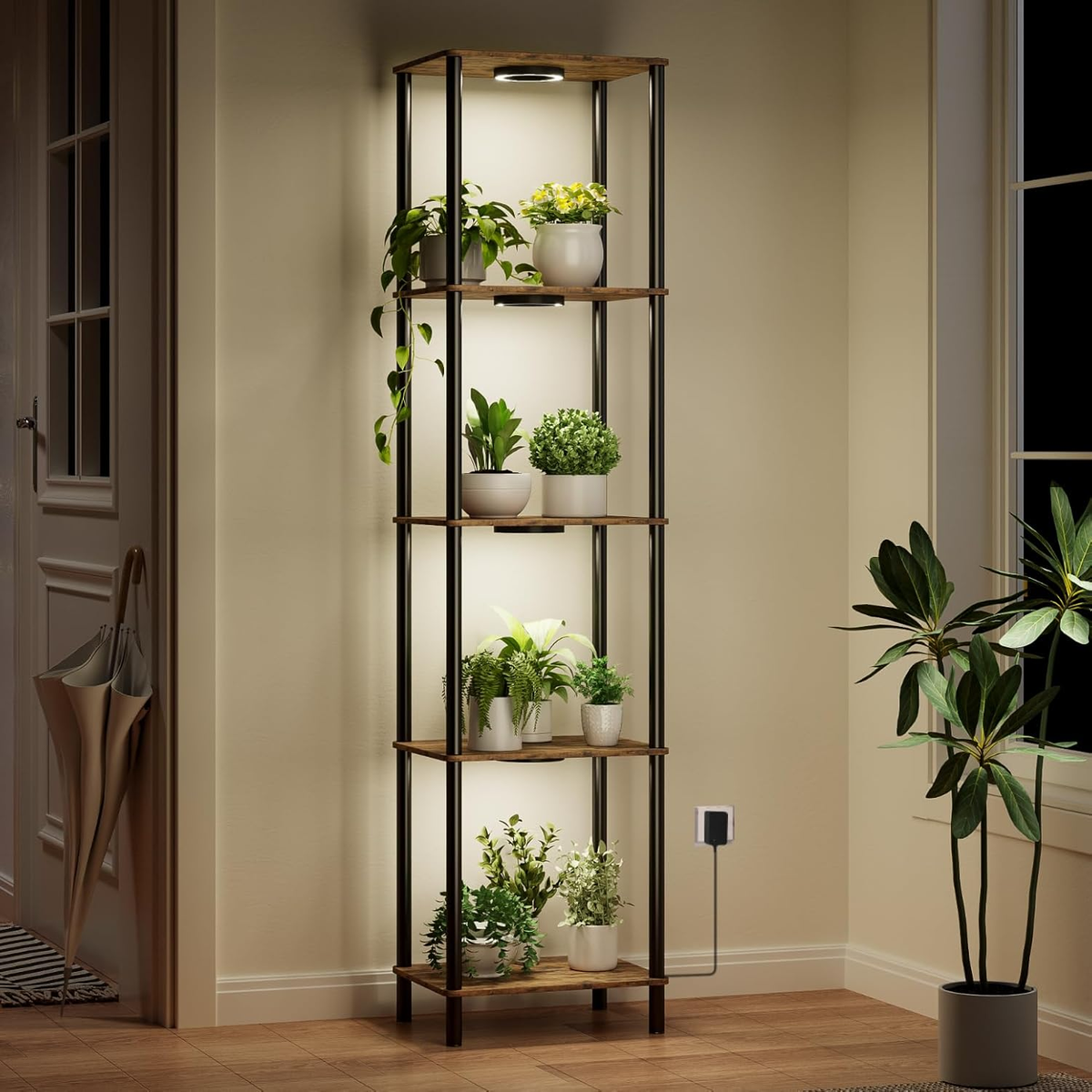 Plant Stand Indoor with Grow Light, 66" Tall Indoor Plant Shelf, 5 Tier  Flower S | eBay