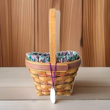 1996 Longaberger Natural Easter Basket with Liner and Protector USA Made