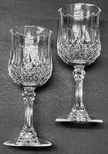 Vintage 1978+ Cristal D Arques 24%Pb  Longchamp  11cm Cordial Glasses  x 2