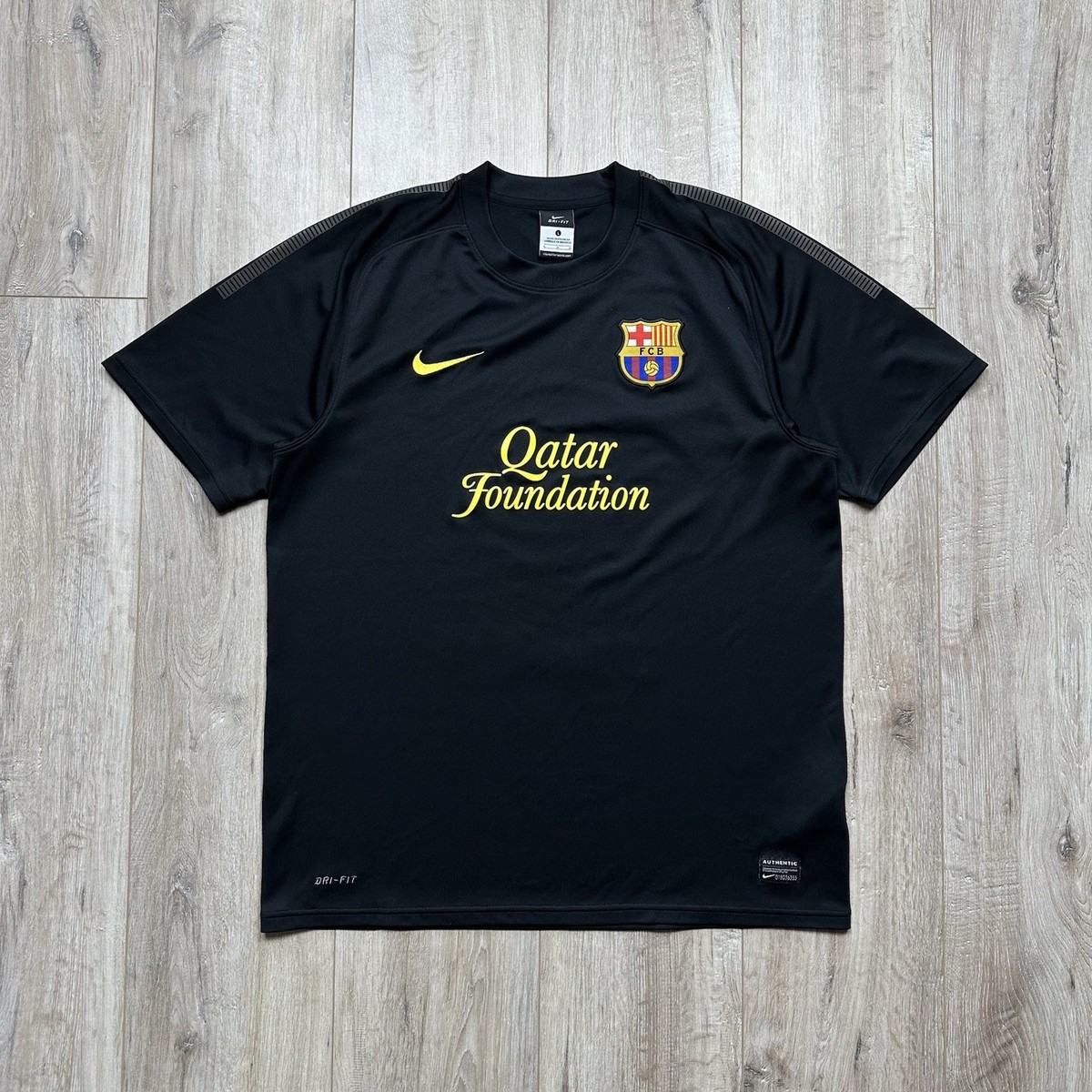 Nike FC Barcelona 2011/2012 Away Football Soccer Jersey Black Mens