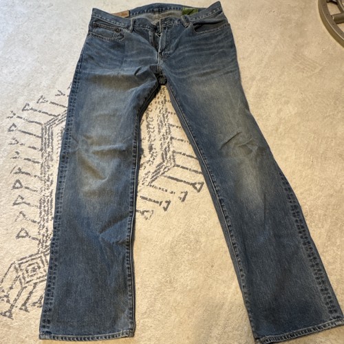 GAP Men's Blue Denim Jeans Medium Wash Standard Fit Straight 5-Pocket Mid