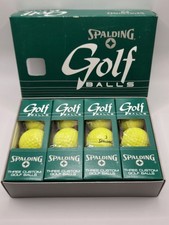 VTG Spalding Custom Yellow Golf Balls 1 Dozen Lawson Logo New Old Stock USA