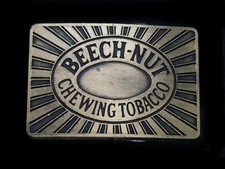 TF15123 VINTAGE 1970s  BEECH-NUT CHEWING TOBACCO  ADVERTISEMENT BELT BUCKLE