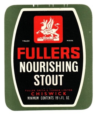 England - Bier Etikett - Fuller, Smith & Turner, Chiswick - Nourishing Stout