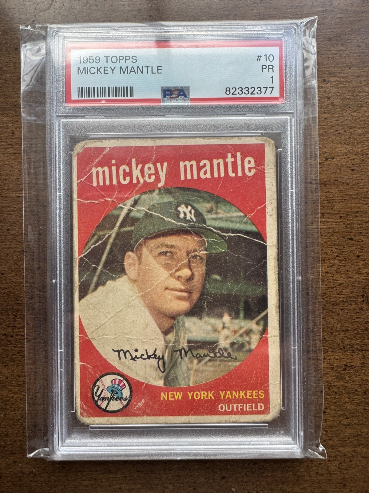 Mickey Mantle 1959 Topps #10 - PSA 1 - Sweet Card! 