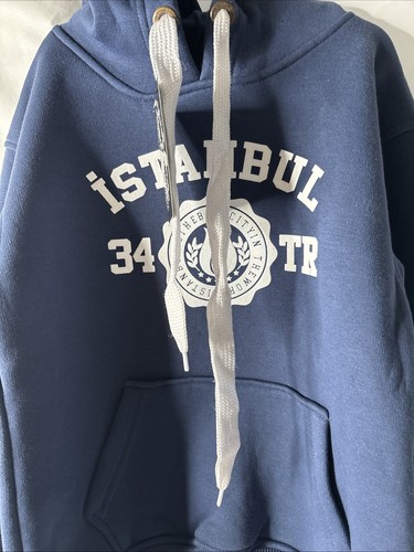 Istanbul Turkey Turkiye Youth 9/10 Navy Blue Hoodie Sweatshirt NEW - Picture 3 of 8