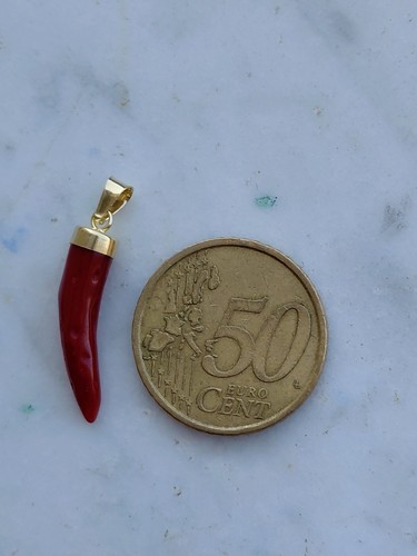 AMULETO CORNO PORTAFORTUNA IN CORALLO ROSSO DELLA SARDEGNA con argento 925 - Foto 12 di 15