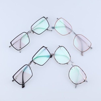 O'S OPTICAL Ultra Light Titanium Rimless Eyeglasses Men Square Clear Frame Minim