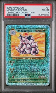 Nidoking 31/110 PSA 6 EX-MINT - Reverse Holo Rare - Legendary Collection
