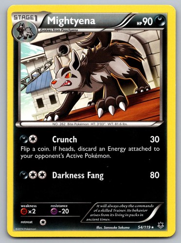 Mightyena 54/119 Rare Phantom Forces Pokemon LP