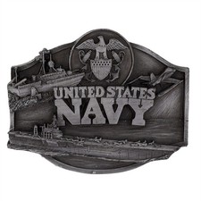 USN US Navy Sailor Anchor Military Veteran CPO Seabees USS Vintage Belt Buckle