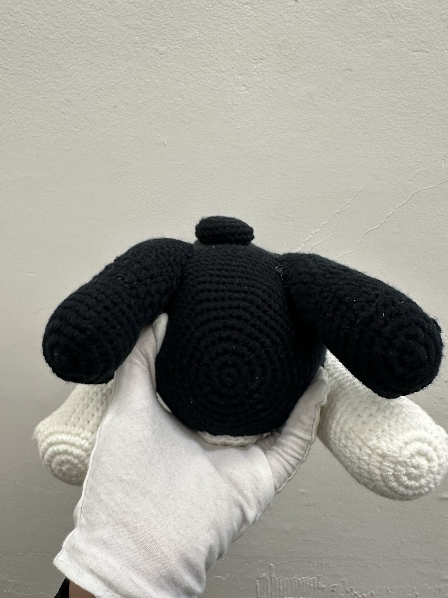 Gucci GG Dog Stuffed Crochet Plush Black and White Rare Authentic