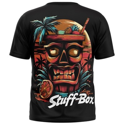 Stuff-Box Herren Rundhals Kurzarm T-Shirt schwarz Tiki Hawaii STB-1116 Print