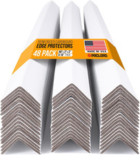 48" X 2" X 2" Reinforced Cardboard Edge Protectors, White Pack of 48   0.16" T